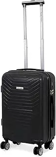 [Planet Direct] Suitcase (51x35x23cm) Lightweight ABS Hard Shell 4 Detachable Spinner Wheels Luggage Bag with 3-Digit Lock Carry On Suitcase, Black, Black