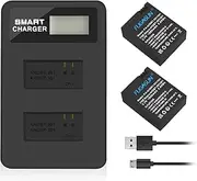FUGASUN 2 pcs 1600mAh AHDBT-201 AHDBT 201 AHDBT-301 AHDBT 301 Battery with Dual Battery Charger for Gopro Hero 3 3+ AHDBT-301, AHDBT-201 battery
