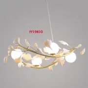 Lustre Luxury Branches Chandeliers Ceramic Ginkgo Biloba Chandelier Light Lamp