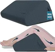 Zen Bloks Patented Leg Elevation Bed Wedge Pillow Foam 10"- for Ergonomic Back Pain Relief - Knee Pillow for Leg Pain - Post Surgery/Workout Recovery, Firm Support, Height Range 5'7"-5'11" (Gray)