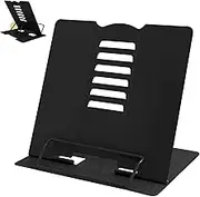 Metal Book Stand Book Holder Book Stand for Reading Adjustable Book Holder for Reading (Full Black)