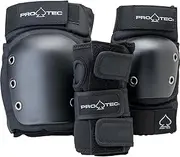 Pro-Tec Street 3-Pack Pad Set - Protective Gear for Skateboarding, Roller Skating, Scooter, Bicycling
