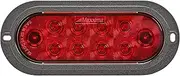 Maxxima 6" Oval LED Stop/Tail/Turn for Trucks and Heavy Duty, Flange Mount, Red