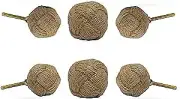 Full Knot Jute Knob Kitchen Cabinet Cupboard Door Dresser Set of 6 Brown Jute