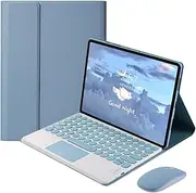 Jarttarn Touchpad Keyboard Case for Redmi Pad SE 11.0 Inch Tablet, Invisible Pen Slot,Keyboard Case Cover with Cute Round Key Detachable TouchPad Keyboard & Mouse (Blue)