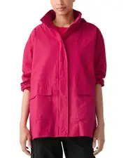 Eileen Fisher Hooded Stand Collar Jacket