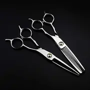 Hair Cutting Scissors, 6inch Professional Steel Two-Tailed Bearing Cutting Barber Haircut thinning Shears Hairdressing Scissors