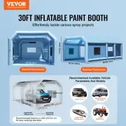 Inflatable Paint Spray Booth 29.5x15.7ft Portable Professional Tent 950W750W