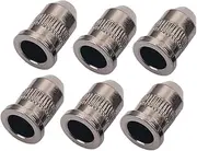 OFFIGAM 6pcs Black Guitar String Caps Through Body Ferrules for Bass Guitar Accessories for Repairs and Builds Flush Collar Design