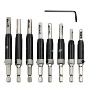 Self Centering Lock Hinge Drill Bits Set Hardware Drawer Pilot Hole Guides 8pcs