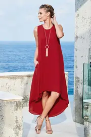 The Flowy High Low Hem Dress--BKBD-80