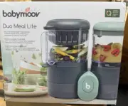 Babymoov® Duo Meal Lite Food Maker - 4 in 1 Food Processor with Steam Cooker, Bl