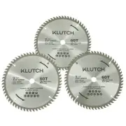 Klutch 60T Circular Saw Blade Set, 7-1/4in., 3-Pc.