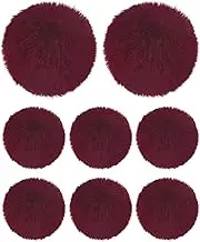 uxcell 8-Pack Faux Fur Pom Poms, 1.2 Inch/ 2.8 cm Soft Fluffy Pompoms Balls Faux Rabbit Fur with Elastic Loop for Hats/Bags/Keychains/Knitting Accessories/DIY Crafts [Wine Red]