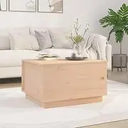 Wooden Coffee Table for Living Room with Storage - Pine Accent Table, Farmhouse Style, Modern Center, Natural Wood, 60 X 50 X 35 cm, Solid Wood