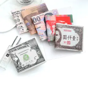 創意禮物 外幣造型皮夾 PU皮革錢包 新台幣/韓圓/日圓/歐元/英鎊/美元 錢包 皮夾 短夾 零錢包 外幣收納 交換禮物