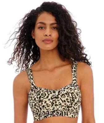 FREYA ACTIVE HIGH OCTANE PURE LEOPARD SOFT CUP MOULDED SPORTS BRA SIZE 30F / 8F