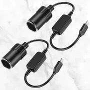 2Pcs USB C to 12V Lighter Socket Adapter USB Type-C to 8W Lighter Socket Leko