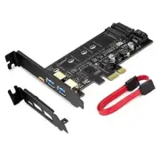 PCI-E to USB 3.0 PCI Express Card incl.1 USB C and A Ports,Adding M.2 2 USB