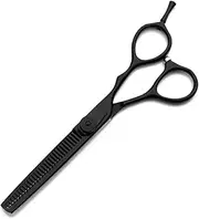 FOMIYES 2PCS Professional Hairdressing Scissors Black Thinning Straight Shears for Salon Home Pet Use Precision Blades Ergonomic Handle Durable Design