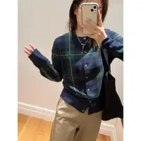 在飛比找ETMall東森購物網優惠-格子時尚韓版日系針織開衫毛衣