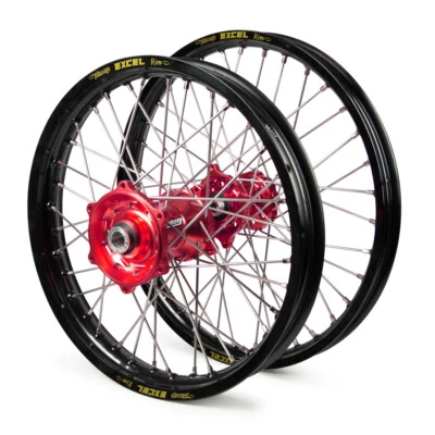 Honda CR500R 1995-2001 Wheel Set Black Excel SNR MX Rims Red Talon Hubs 21/19x2.