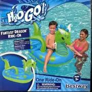 Inflatable Fantasy Dragon Ride-On Pool Lake Float H2O GO With Sturdy Handles