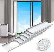 Flamorrow Portable Air Conditioner Sliding Door Kit for 5.9" Diameter Exhaust Hose, Adjustable Length Sealing Panels Up to 90", Universal Sliding Door AC Vent Kit for Portable AC