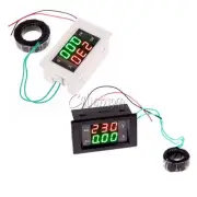 AC 100-300V/200A Digital LCD Dual Volt Ampere Amp Dual Guage Meter Voltmeter