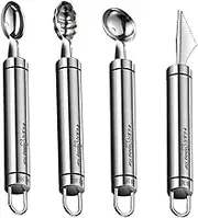 Melons Baller Scoop Set | Stainless Steel Ice Cream Scooper and Baller,Kitchen Fruit Salad Gadgets, Multifunctional Fruit Ball Maker Tool for Watermelon, Cantaloupe