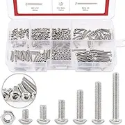 Hilitchi 250-Piece [M2] Stainless Steel Hex Socket Button Head Cap Bolts Screws Nuts Assortment Kit (M2)