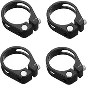 Kisangel 4pcs Mountain Bike Seatpost Clamp Light Weight Aluminum Alloy Clamp Easy Install Bike Seat Tube Clip