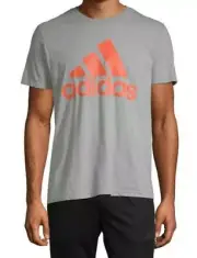 Men's Adidas Bos Classic Climalite Short Sleeve T-Shirt Gray US 2XL Nwt