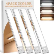 Wireless under Cabinet Lighting, 4 Pack Motion Sensor Dimmable LED Battery Light