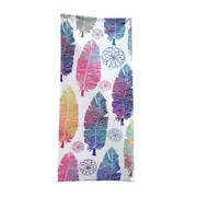 Purplish Yellow Native Feathers Beach Towels