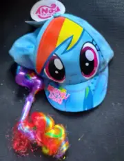 RAINBOW DASH MY LITTLE PONY GIRLS BASEBALL CAP HAT W WIG HAIR HASBRO CHILD KIDS