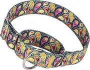 Martingale Dog Collar 1.5 Inch Wide - Heavy Duty Adjustable No-Pull Training Collar for Medium/Large Dogs, Cashew Flower Design Durable Nylon Collar (XL)
