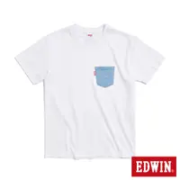 在飛比找蝦皮商城優惠-EDWIN 再生系列 CORE 環保再生牛仔口袋短袖T恤(白