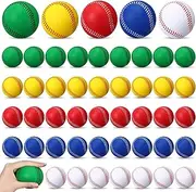 Jenaai 50 Pcs 2.8 Inch Practice Baseballs League Recreational Foam Baseballs Soft Baseball Ball Colored Training Ball for Kids Teenager Players