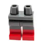 Lego - Minifigure Legs - Dark Grey, Red Boots