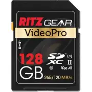 Ritz Gear Extreme Performance Video Pro 128GB Ultra HD SDXC U3 V60 Memory Card