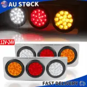 2PCS 3 LED Combination Tail Lights Stop Indicator Reverse Truck Tray UTE 12V 24V