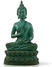 (Green) - Ornerx Thai Sitting Buddha Statue for Home Decor Verdigris 17cm