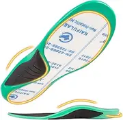 [RooRuns] Puncture Resistant Heavy Duty 220+ lbs Orthotics, Protective Kevlar Inserts - Nail Proof, Plantar Fasciitis Arch Support Insoles for Men Women, Safety Insole for Regular Shoes Work Boots
