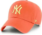 '47 New York Yankees MLB Clean Up Orange Adjustable Cap - One Size, New York Yankees #36789, One Size