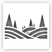 Hills and Trees Abstract Stencil - Choose a Size - Laser-Cut Reusable Plastic