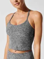 Beyond Yoga Spacedye Slim Racerback Crop Tank Top XXS Black White Sports Bra New