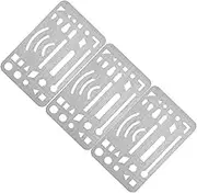 Angoily 3 Pcs Image Utensils Eraser Erasing Shield Eraser Shields Drafting Stencils Artist Crafts Drafting Eraser Erasing Shields Stainless Letter Erasers Engineering Drawing Tools Silver