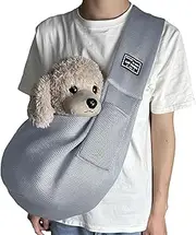 Misaakoeq Small Dog Sling Carrier | Portable Cat Sling Chest | Puppy Carrier Purse with Storage Pocket, Travel Puppy Carrying Bag for Small Dogs Cats