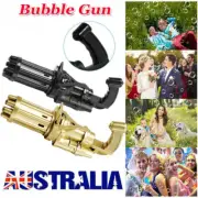 Kids Toys Automatic Gatling Bubble Gun Summer Soap Water Bubble Machine 2 in 1